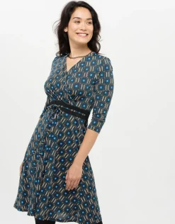 Sale Robe cache-coeur bleue Robes|Robes & Jupes