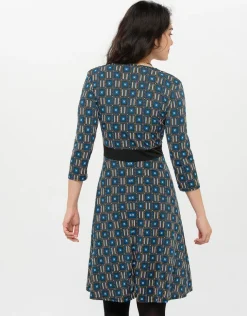 Sale Robe cache-coeur bleue Robes|Robes & Jupes