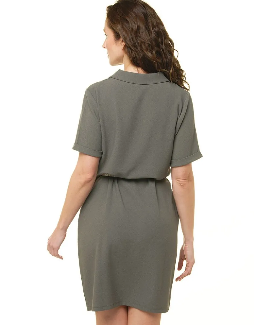 Online Robe chemisier vert kaki Robes|Robes & Jupes