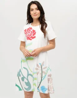 Fashion Robe chic écru imprimée Robes|Robes & Jupes