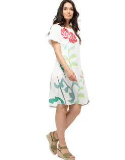 Fashion Robe chic écru imprimée Robes|Robes & Jupes