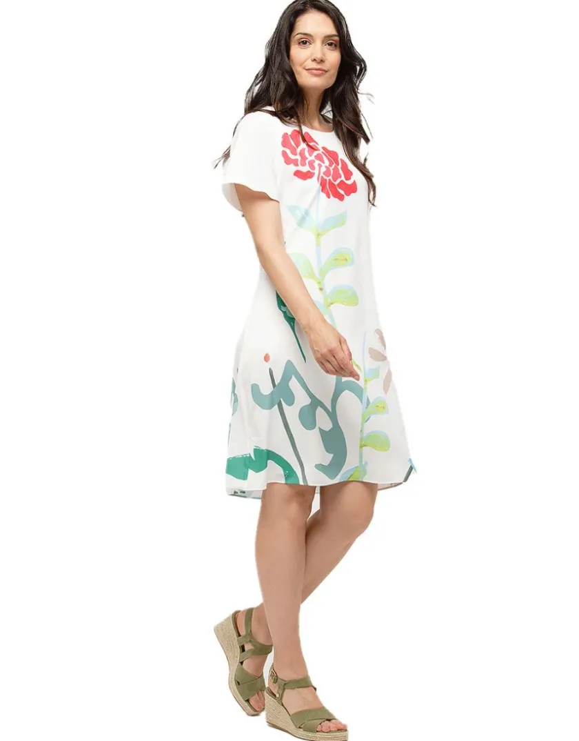 Fashion Robe chic écru imprimée Robes|Robes & Jupes