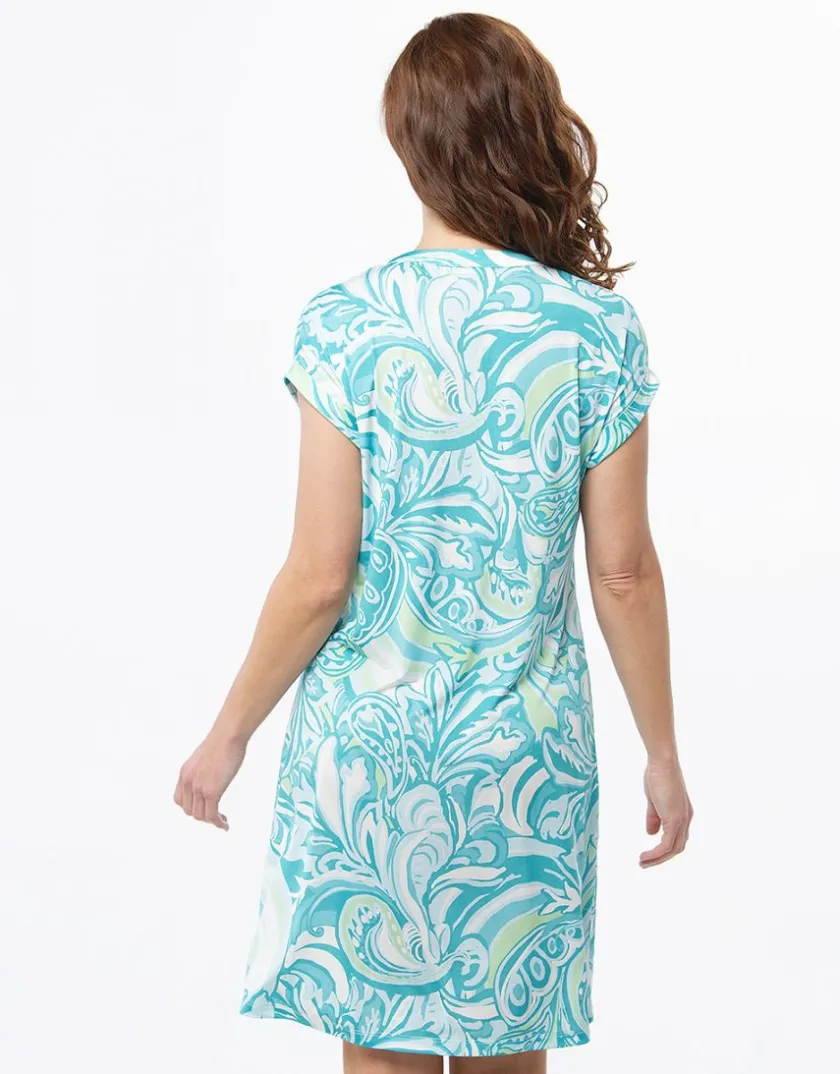 Online Robe chic imprimé bleu Robes|Robes & Jupes