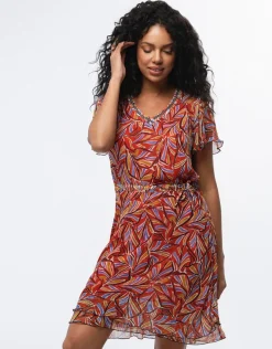 Outlet Robe chic imprimé rouge Robes|Robes & Jupes