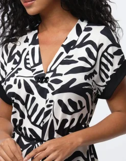 Clearance Robe chic motif noir Robes|Robes & Jupes