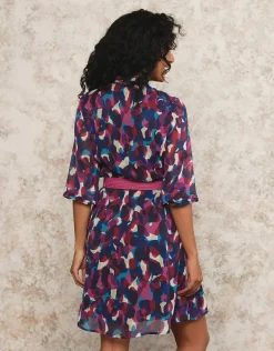 Clearance Robe chic violet motif Robes|Robes & Jupes