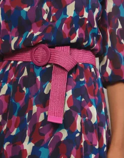 Clearance Robe chic violet motif Robes|Robes & Jupes