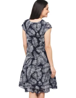 Discount Robe coton imprimé bleu Robes|Robes & Jupes