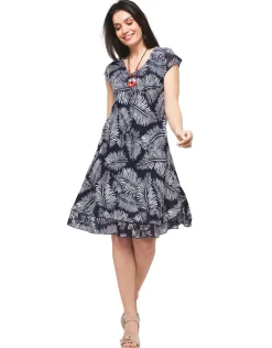 Discount Robe coton imprimé bleu Robes|Robes & Jupes