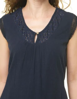 Sale Robe coton marine Robes|Robes & Jupes
