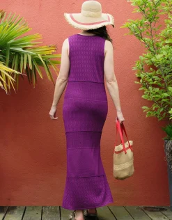 Online Robe crochet violet Robes|Robes & Jupes