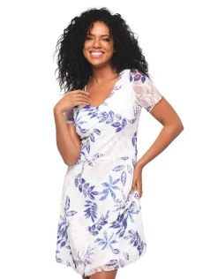 New Robe dentelle blanc bleu Robes|Robes & Jupes