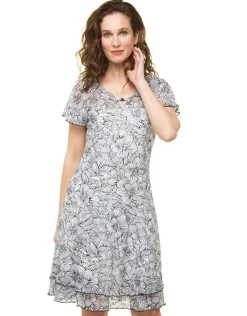 Fashion Robe dentelle blanc bleu Robes|Robes & Jupes