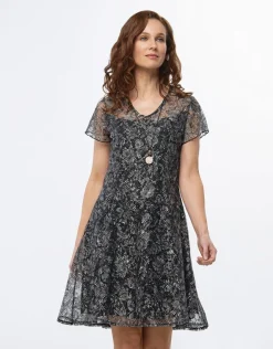 Clearance Robe dentelle noir motif Robes|Robes & Jupes