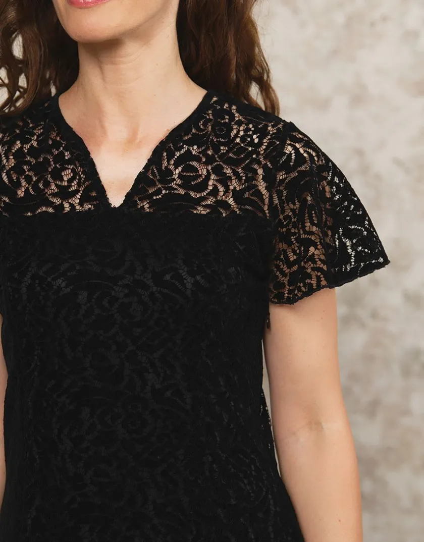 Outlet Robe dentelle noire Robes|Robes & Jupes