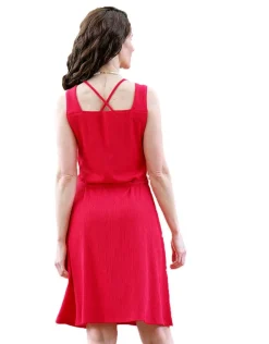 Online Robe en crépon orange Robes|Robes & Jupes