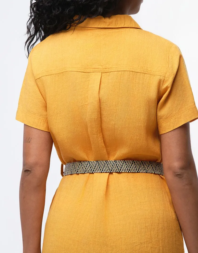 New Robe en lin ocre Robes|Robes & Jupes