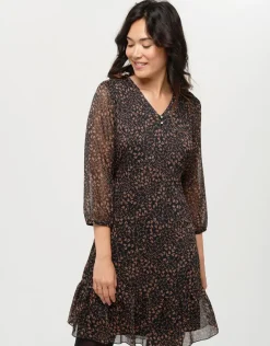 Discount Robe fluide plissée noire Robes|Robes & Jupes