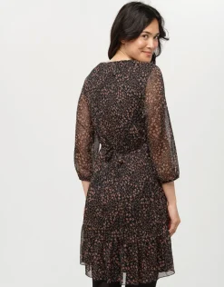 Discount Robe fluide plissée noire Robes|Robes & Jupes