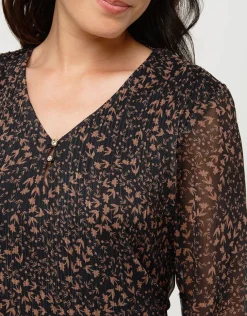 Discount Robe fluide plissée noire Robes|Robes & Jupes