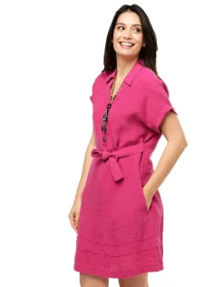 Fashion Robe fuchsia 100% lin Robes|Robes & Jupes