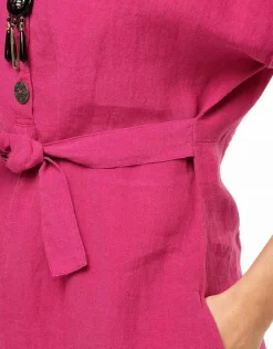 Fashion Robe fuchsia 100% lin Robes|Robes & Jupes
