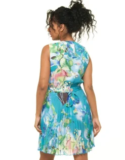Sale Robe habillée bleu vert Robes|Robes & Jupes