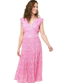Outlet Robe longue rose Robes|Robes & Jupes