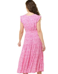Outlet Robe longue rose Robes|Robes & Jupes