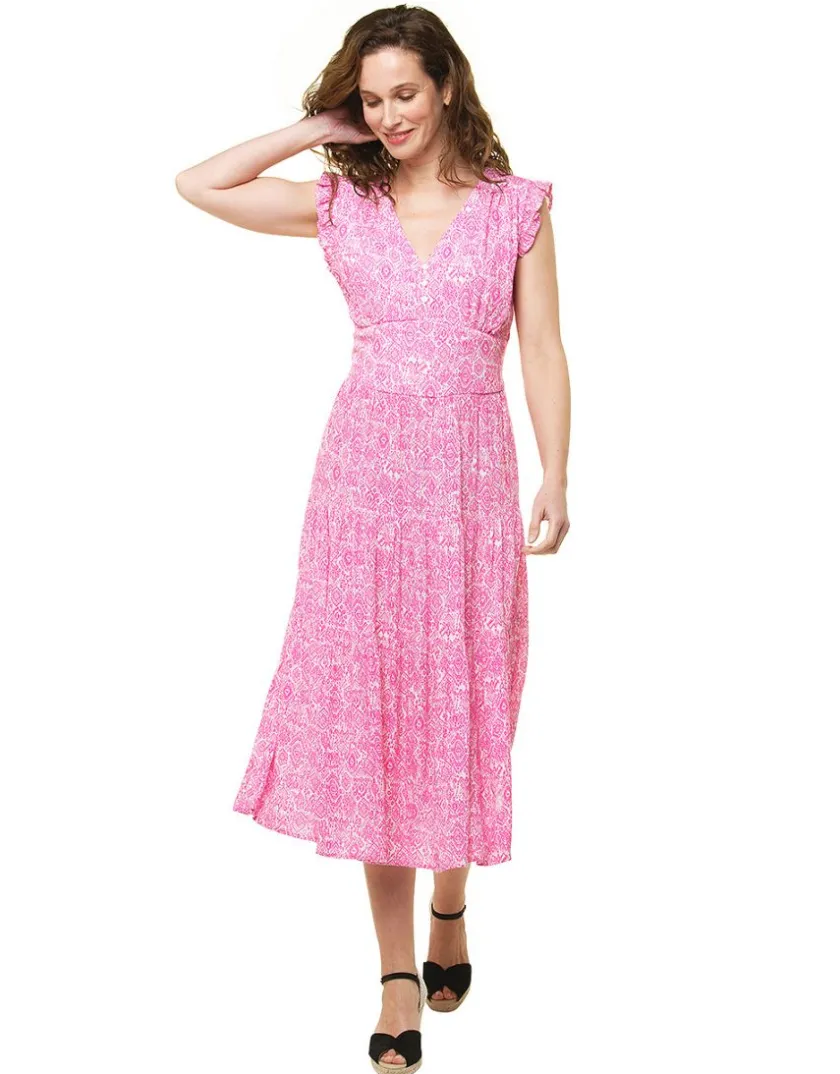 Outlet Robe longue rose Robes|Robes & Jupes