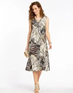 Online Robe longue verte marron Robes|Robes & Jupes