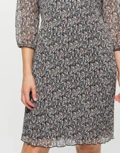 New Robe plissée beige noir Robes|Robes & Jupes