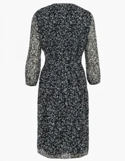 Online Robe plissée fleurs noir Robes|Robes & Jupes