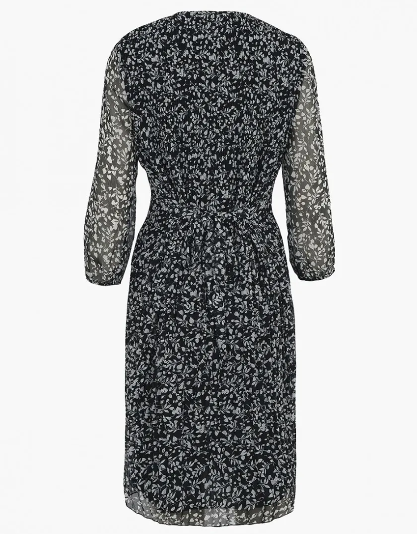 Online Robe plissée fleurs noir Robes|Robes & Jupes