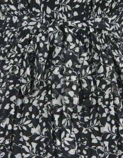 Online Robe plissée fleurs noir Robes|Robes & Jupes