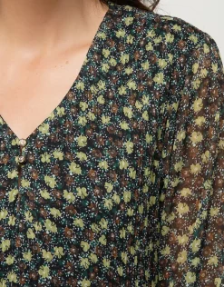 Fashion Robe plissée kaki fleurs Robes & Jupes|Robes