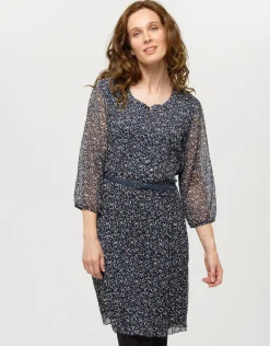 Clearance Robe plissée marine voile Robes|Robes & Jupes