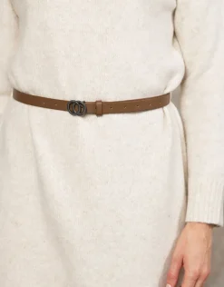 New Robe pull beige ceinturée Robes|Robes & Jupes