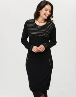 New Robe pull noir détails or Robes|Robes & Jupes