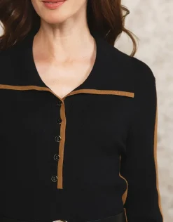 Hot Robe pull noire ceinturée Robes|Robes & Jupes