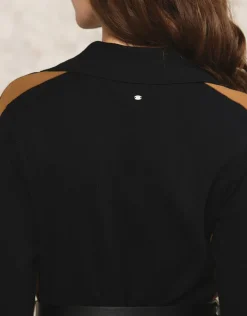 Hot Robe pull noire ceinturée Robes|Robes & Jupes