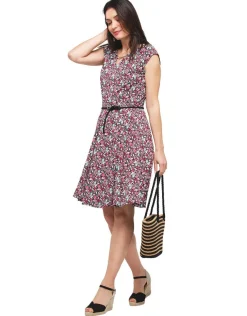 Hot Robe rose imprimée Robes|Robes & Jupes