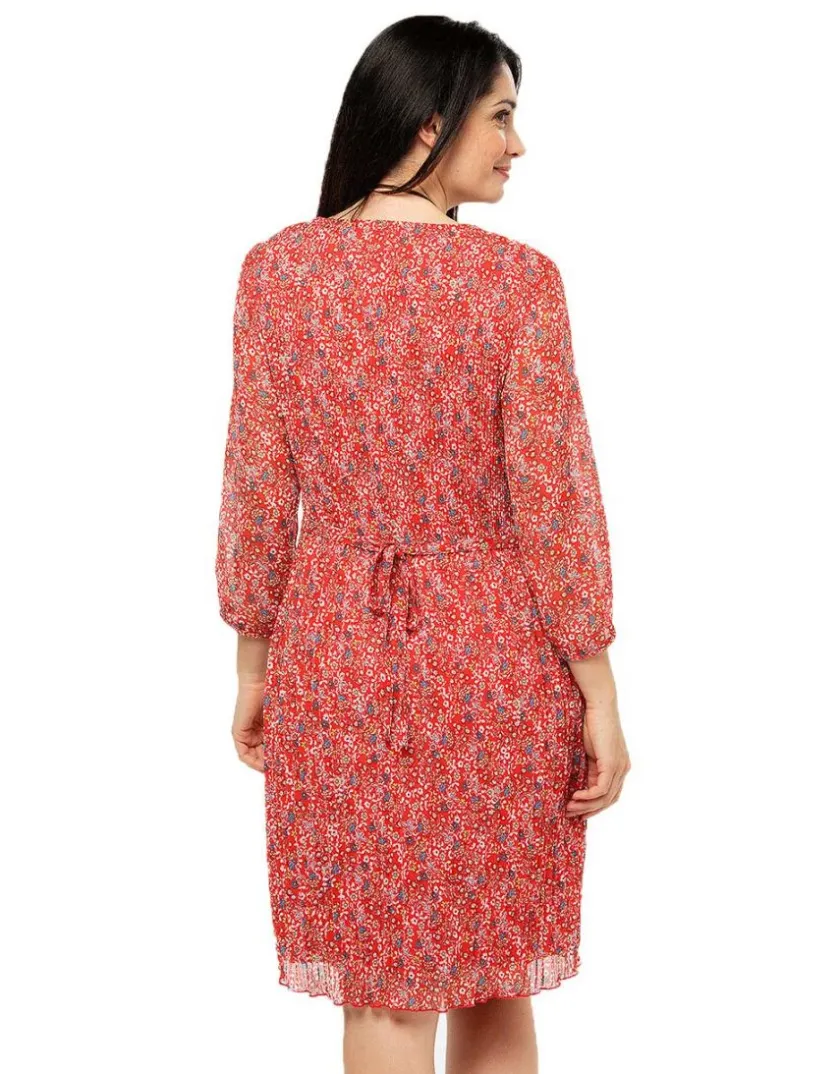 Discount Robe rouge fin plissé Robes|Robes & Jupes