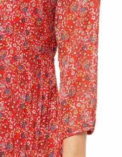 Discount Robe rouge fin plissé Robes|Robes & Jupes