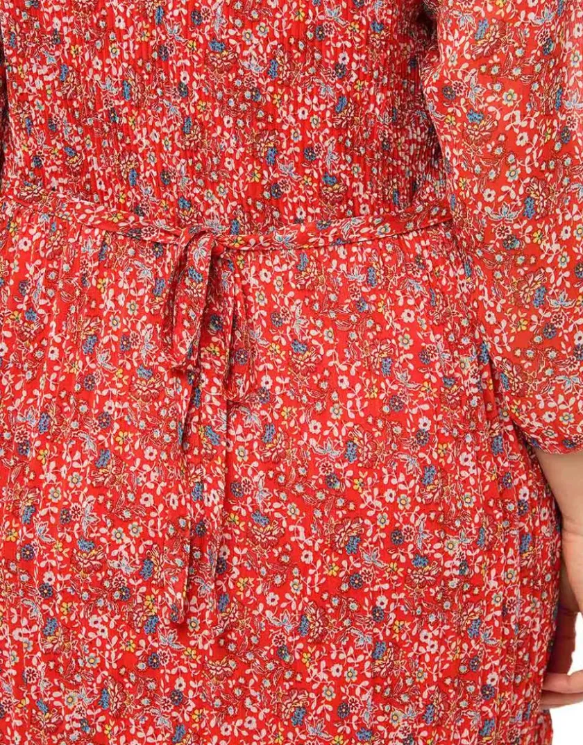 Discount Robe rouge fin plissé Robes|Robes & Jupes