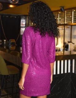 Outlet Robe sequins fuchsia Robes|Robes & Jupes