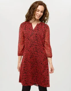 Fashion Robe voile imprimé rouge Robes|Robes & Jupes