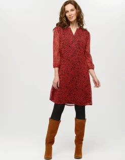 Fashion Robe voile imprimé rouge Robes|Robes & Jupes