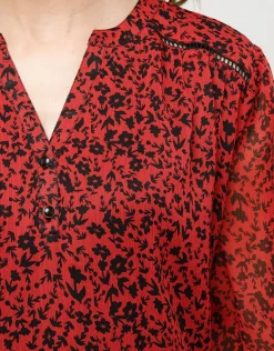 Fashion Robe voile imprimé rouge Robes|Robes & Jupes