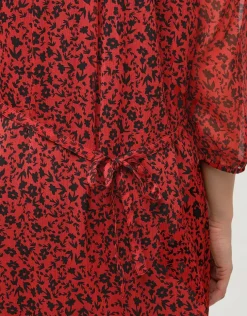 Fashion Robe voile imprimé rouge Robes|Robes & Jupes